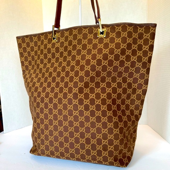 Gucci GG Monogram Brown and Tan Canvas Open Tote - Picture 15 of 15